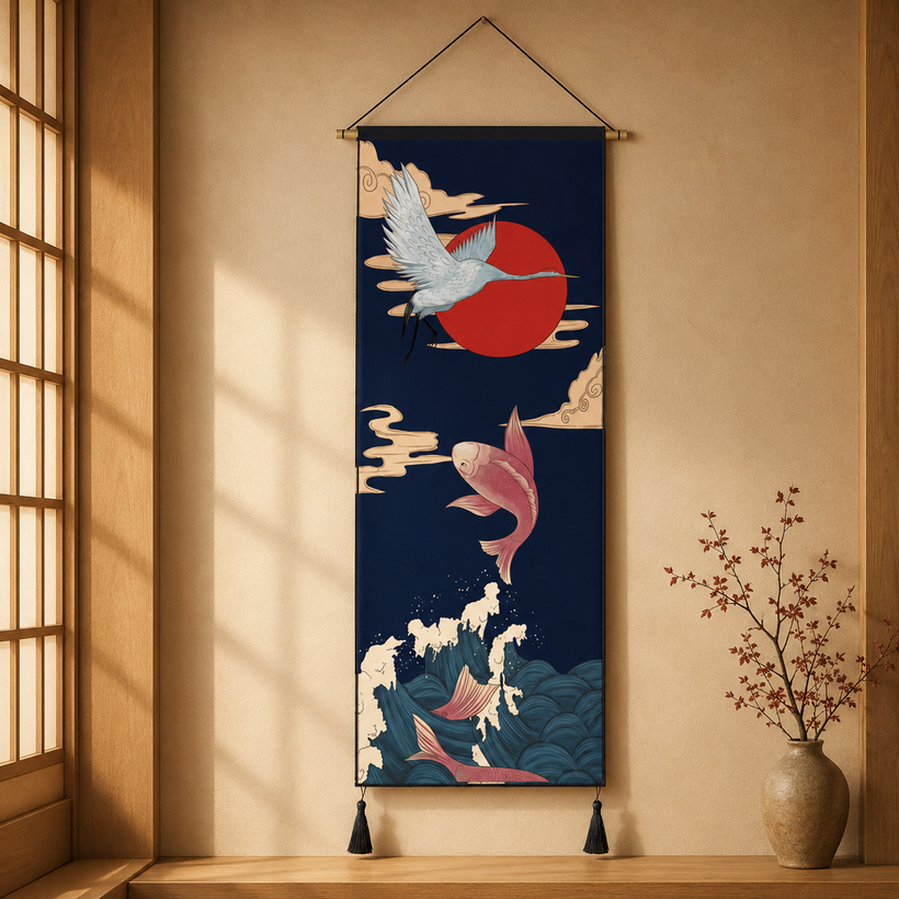 Affiche murale japonaise suspendue