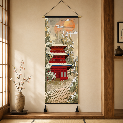 Affiche murale japonaise suspendue